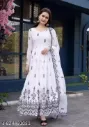 Georgette Anarkali Embroedery Work Gown With Dupatta For Women
